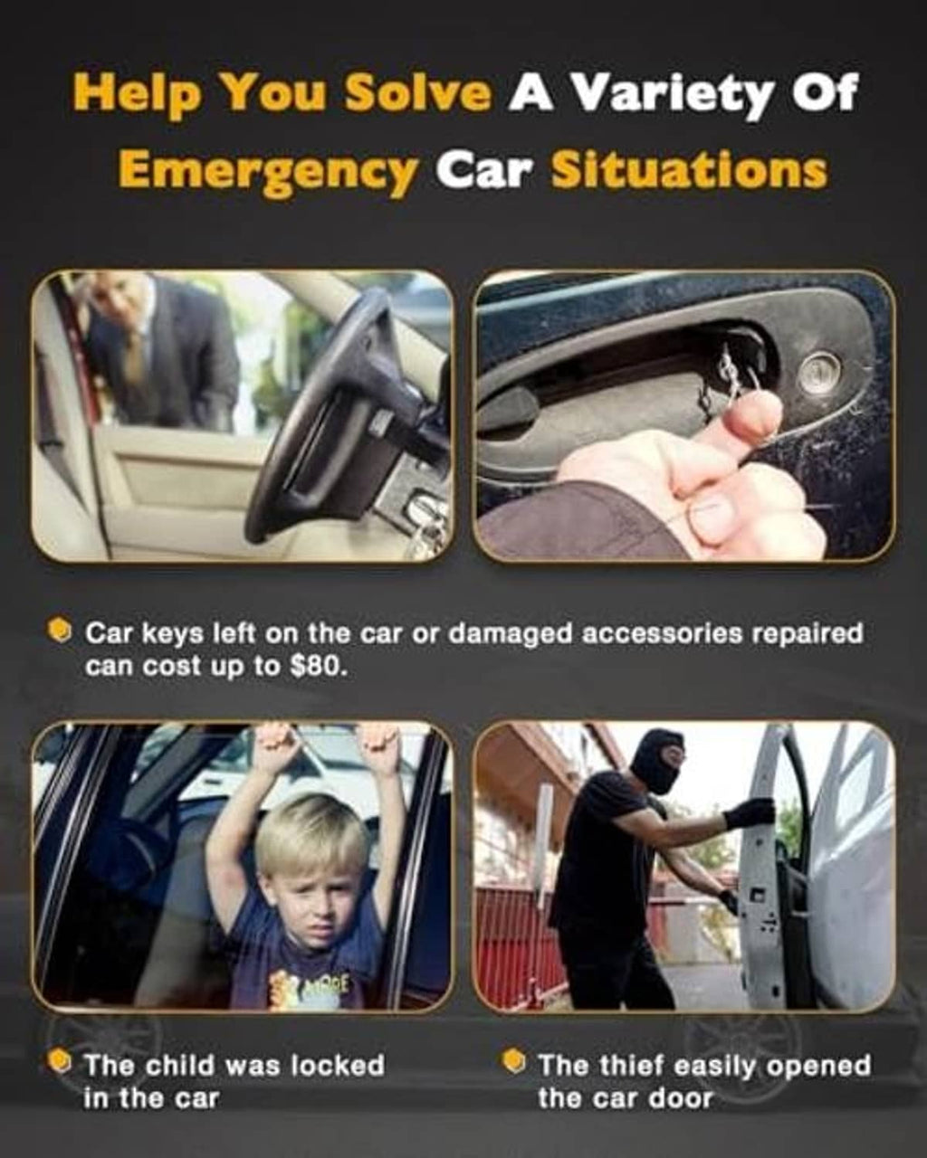 Car door handle repair scenario illustration with hand and door latch area