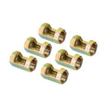 Hex coupling nuts set with external threads, zinc-coated carbon steel, yellow-gold finish