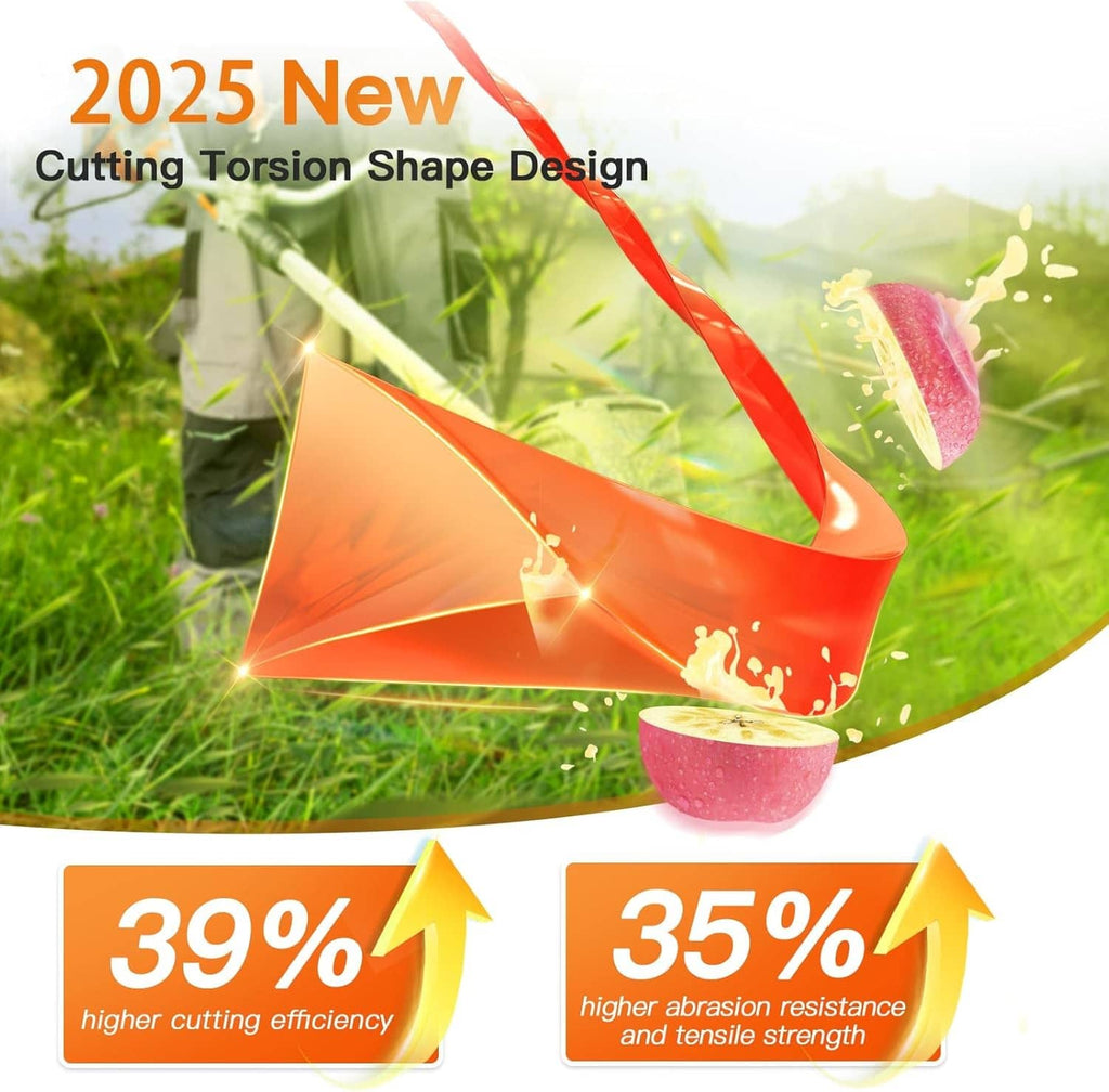 Twisted trimmer line set with orange cutting-torsion shape design