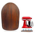Brown bamboo mixer slider mat, curved woodgrain surface