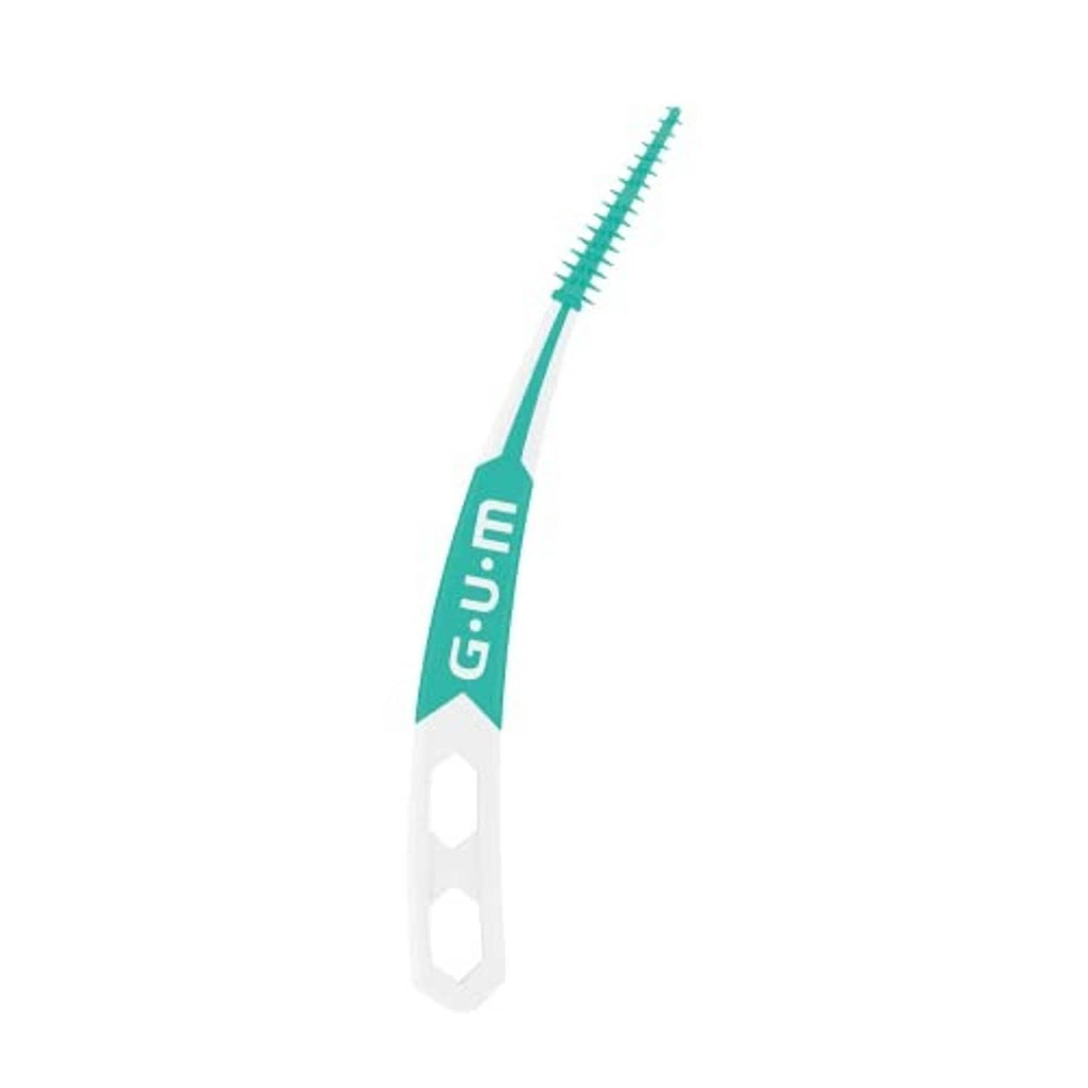 GUM Soft-Picks Advanced dental pick with teal ribbed tip and long handle
