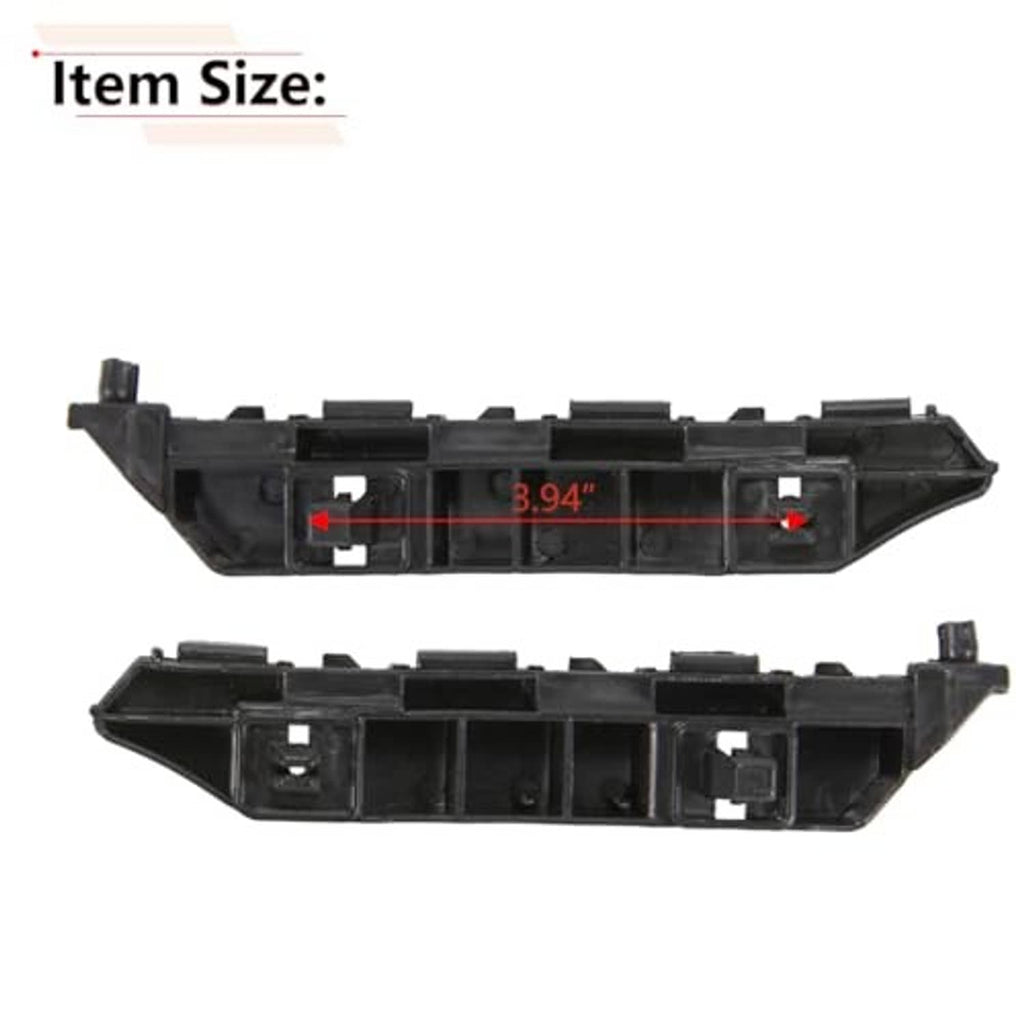 Front bumper bracket crossbar with mounting slots and clips, black plastic