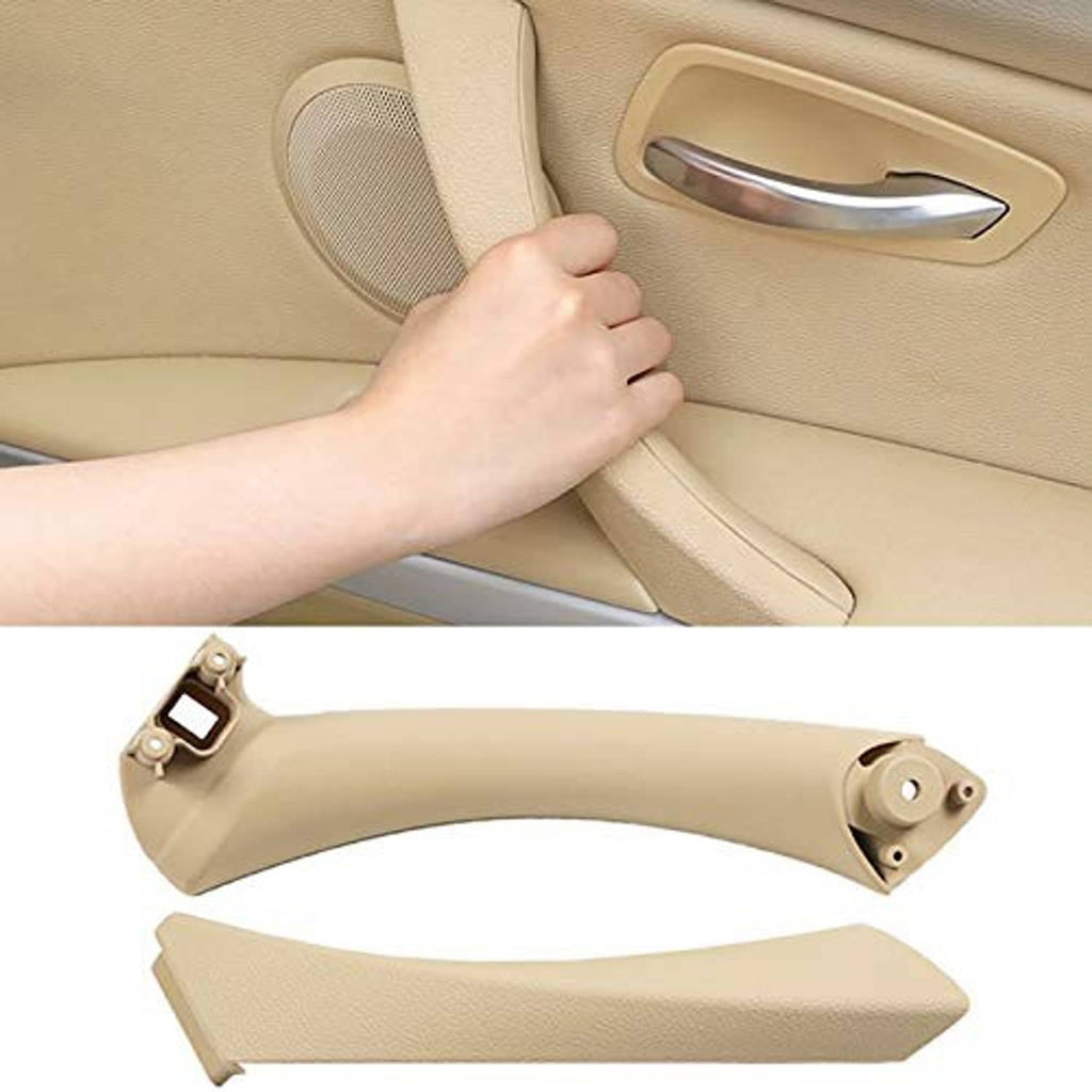 Beige right-side door pull handle and outer cover set with attachment points