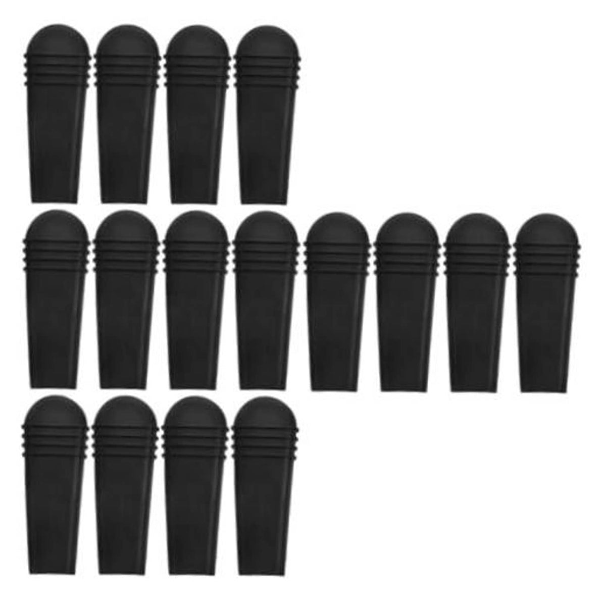 16-pack wheelchair brake extension handle covers, black rounded caps in grid layout