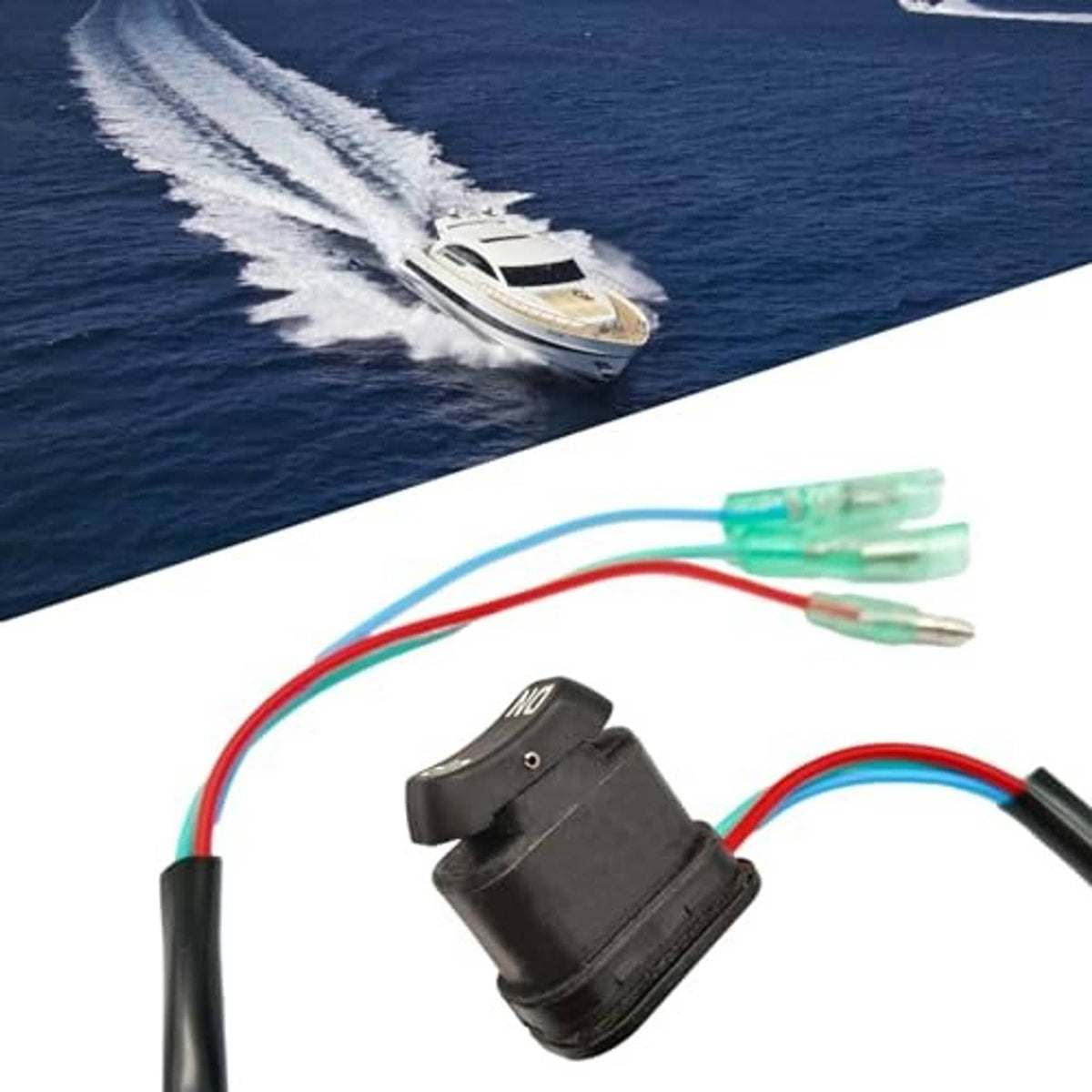 Remote trim switch with cable wires and plug connectors, black housing with UP/DN