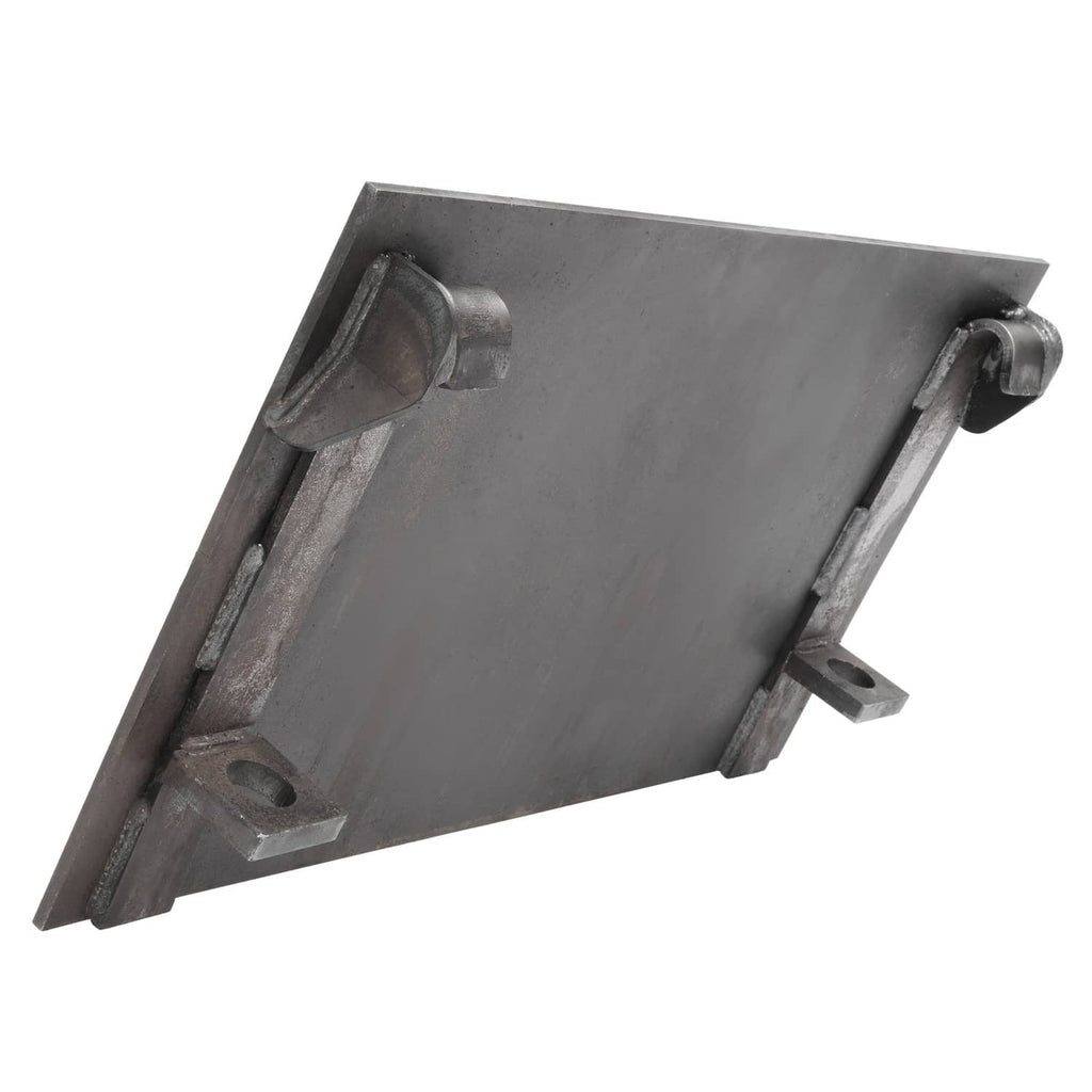 Steel quick-attach plate mount bracket with side arms and mounting bolts