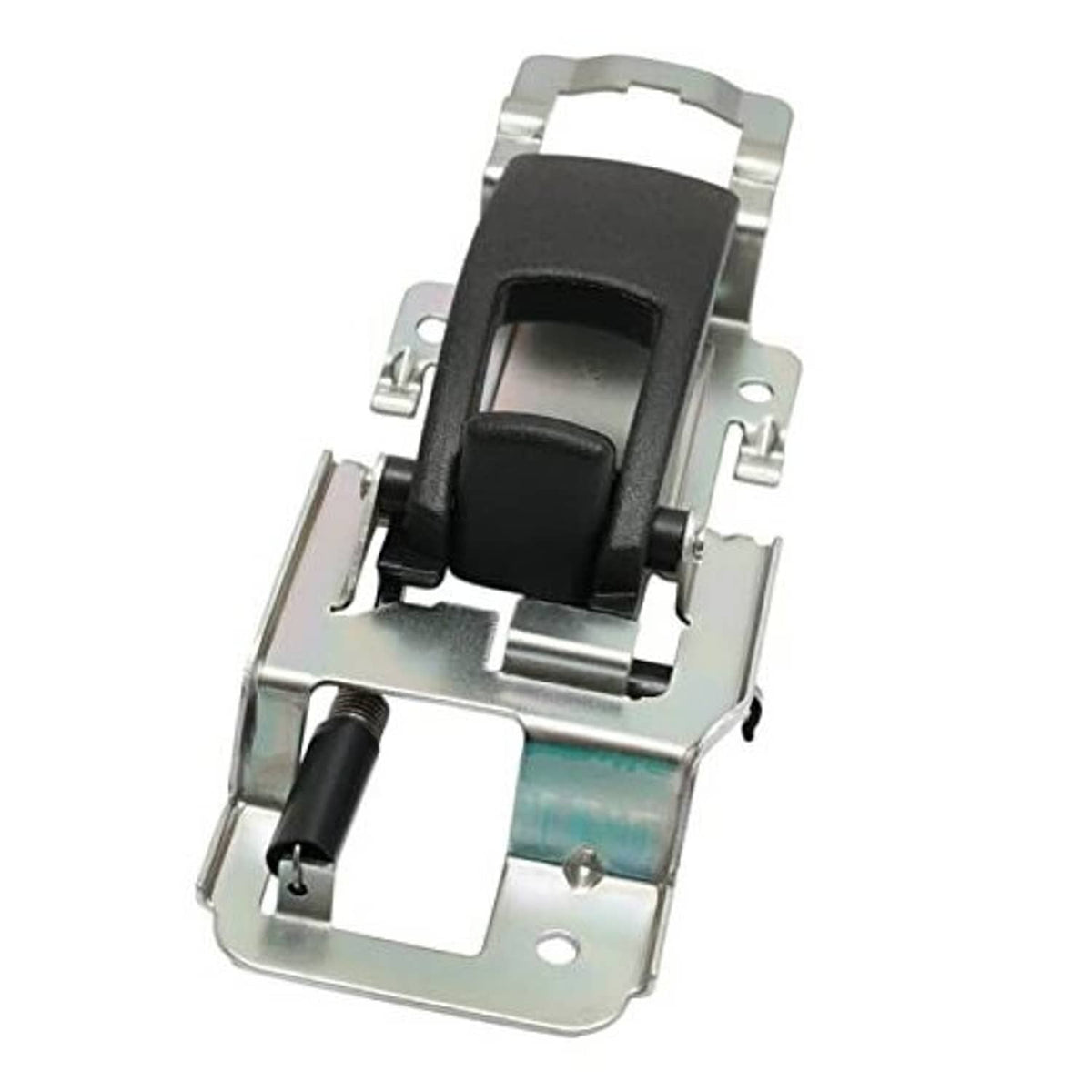 Interior door handle assembly with black lever and chrome mounting bracket