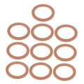 Set of 10 brown differential drain plug gasket washers, round sealing rings