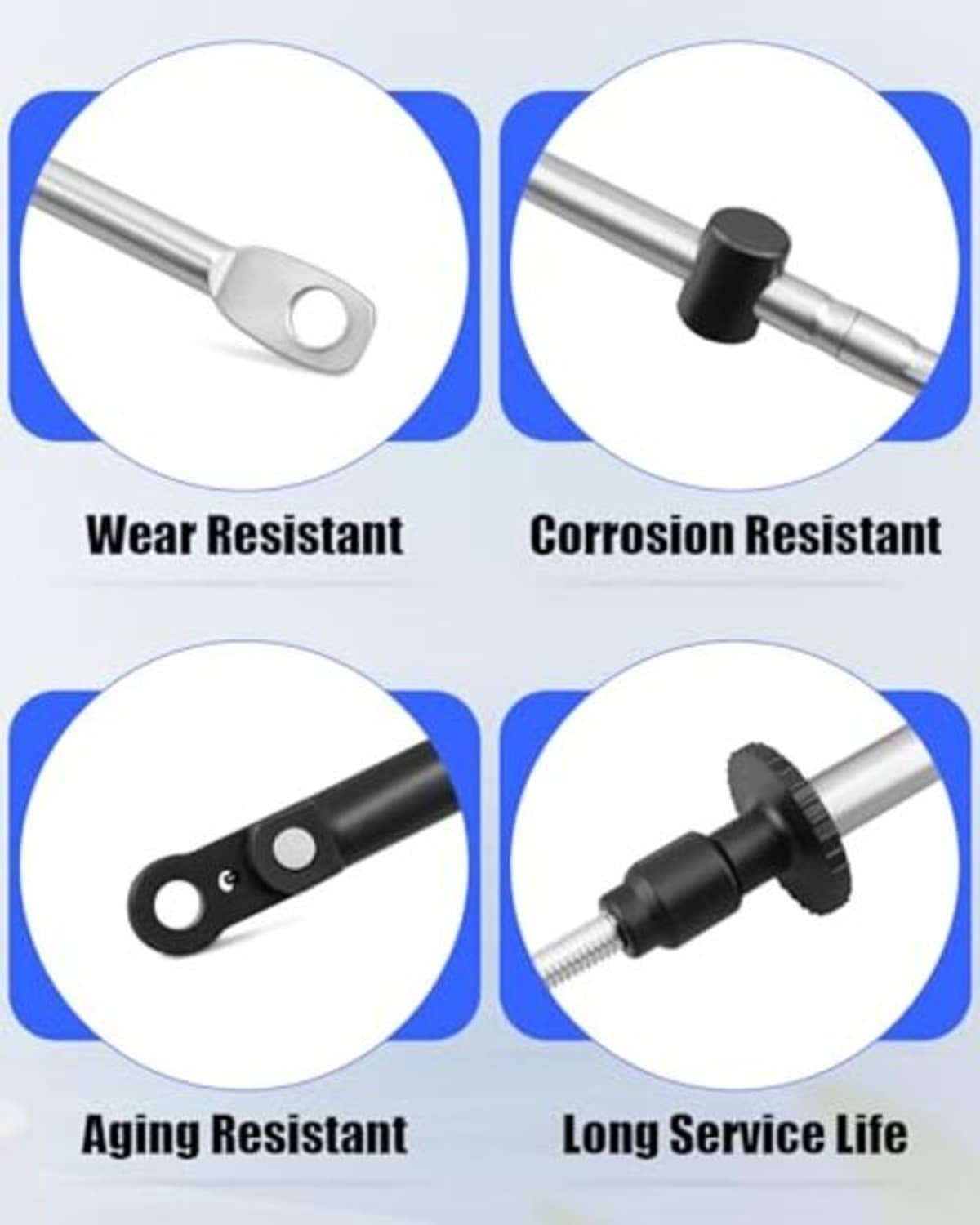 Durable metal cable connectors with wear- and corrosion-resistant end parts