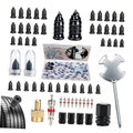3-in-1 screw-in tire plug repair kit with multiple rubber plug nails and insertion tools
