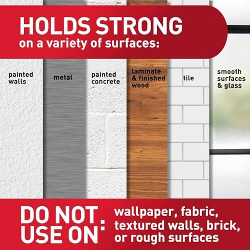 Command adhesive wall hook; shown for use on smooth surfaces like painted walls and tile