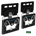 Ultra-slim black TV wall mount bracket with dual metal supports and locking plate