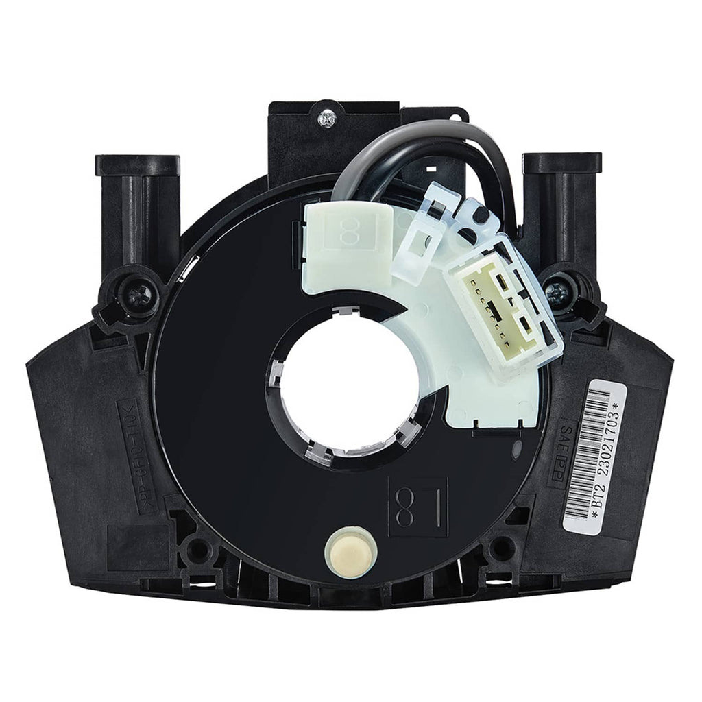 Clock spring spiral cable assembly front housing with central ring and connector