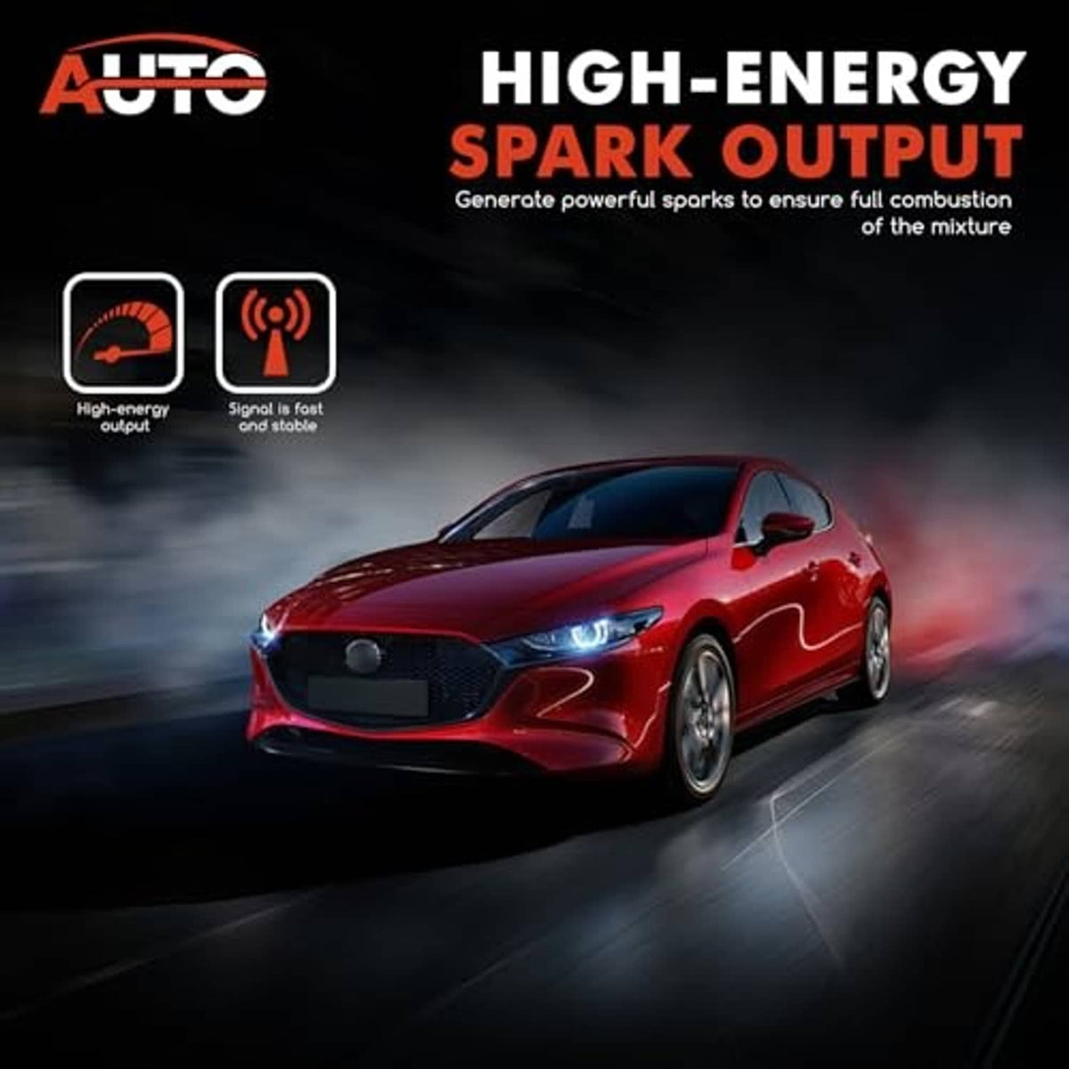 Ignition control module spark output graphic with red car illustration