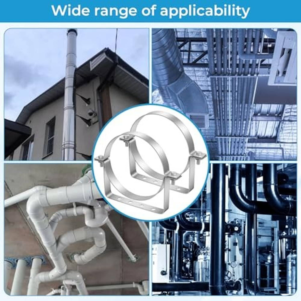 Stainless steel split-ring pipe hanger support bracket for large-diameter pipes