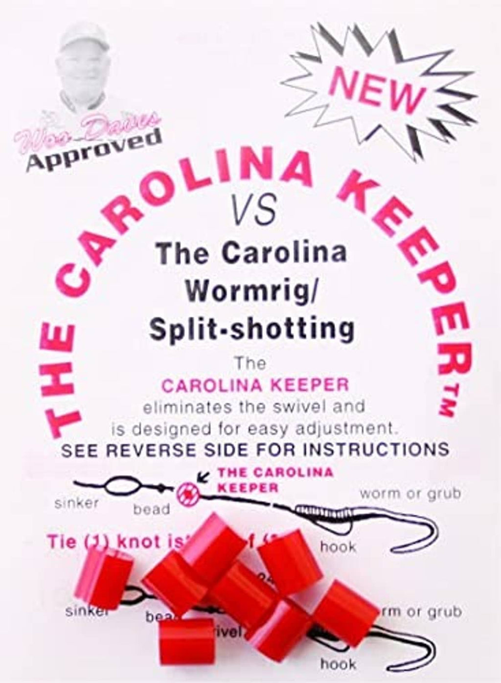 Carolina Keeper worm rig 8-pack with red sinkers, beads, and hook pieces