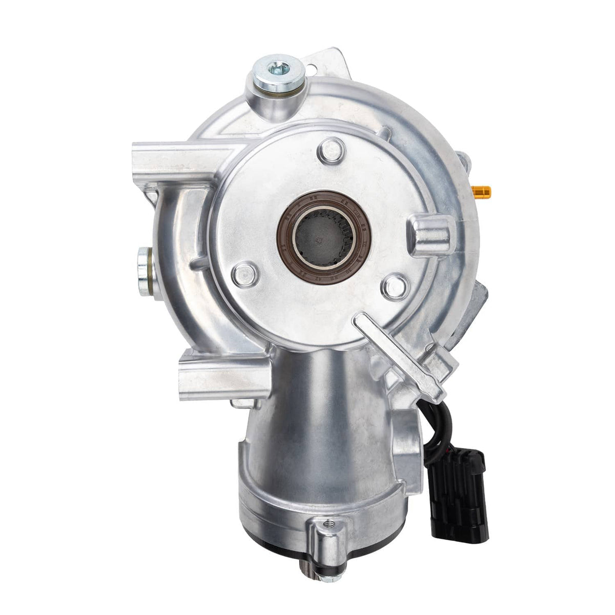 Front differential assembly with silver metal housing and electrical connector