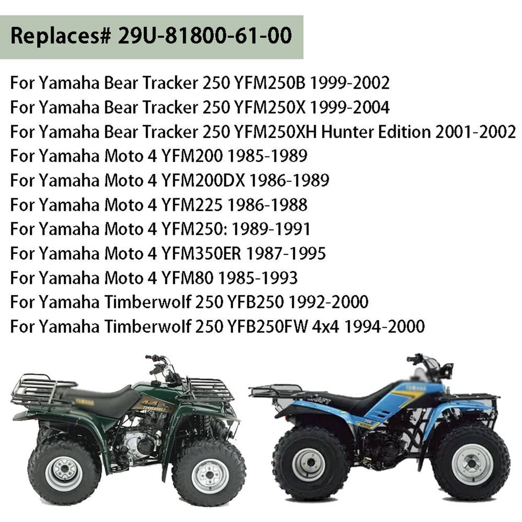 Starter motor assembly with compatibility list panel; silver housing and splined output