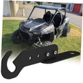 Black UTV door latch extender bracket with mounting holes and curved hook ends