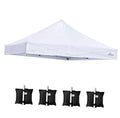 White replacement pop-up tent canopy top with front and side tie points