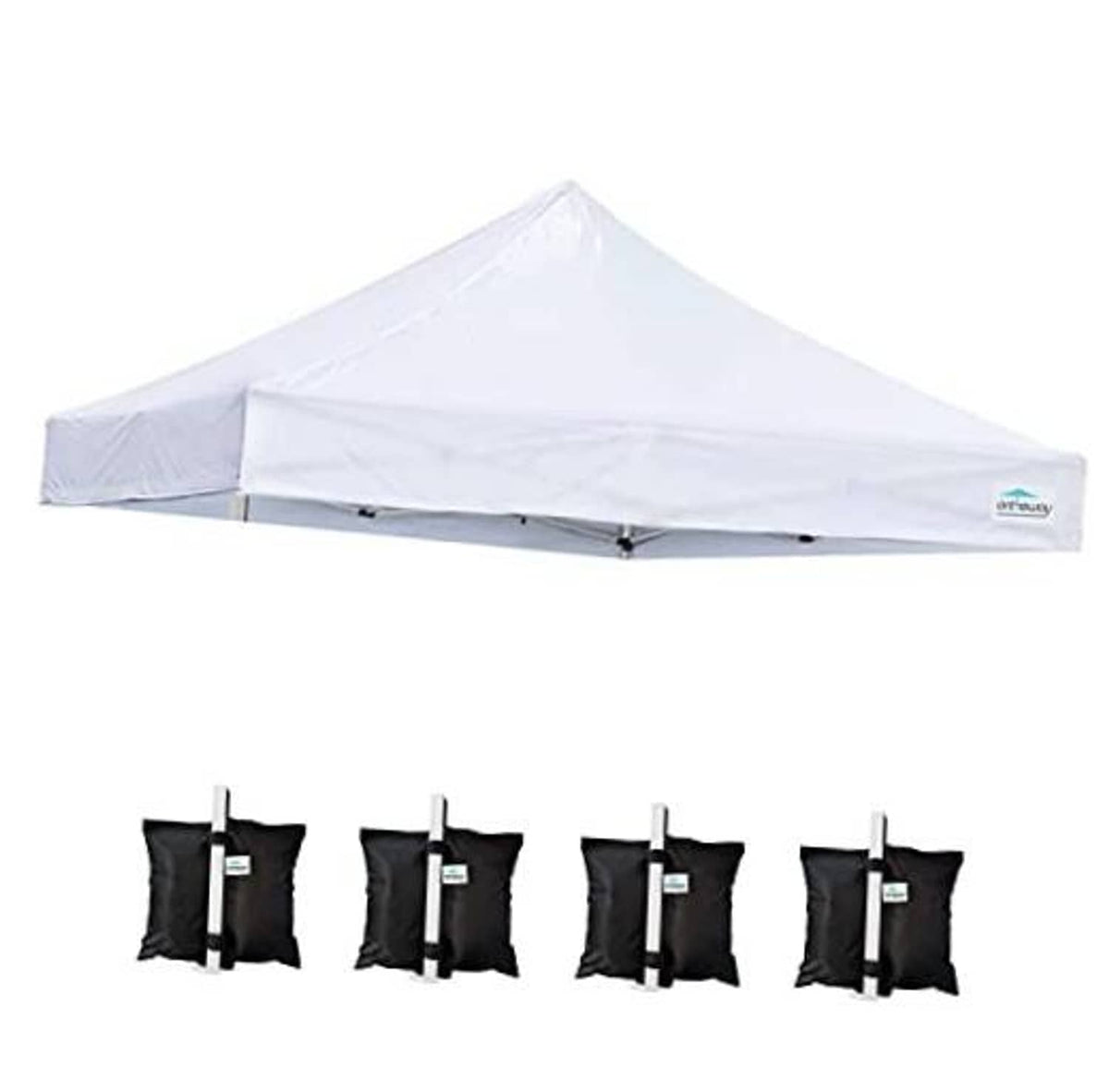 White replacement pop-up tent canopy top with front and side tie points