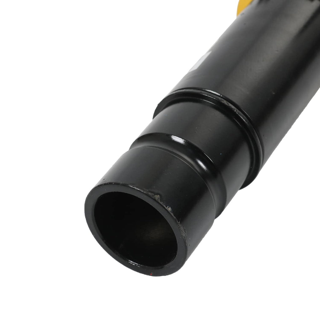 Black cylindrical shock absorber body end cap for coilover suspension