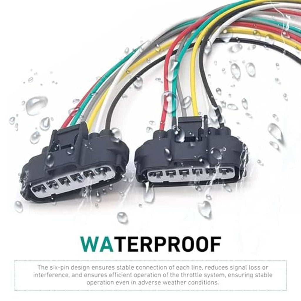 2-pack throttle position sensor connector pigtails with multi-wire leads and black housings
