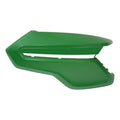 Green right hood panel for John Deere riding lawn tractor, side cover with vent opening