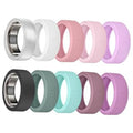 10-pack silicone ring covers for Oura-compatible rings, assorted colors set