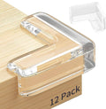 Clear L-shaped table corner protectors, transparent edge guards, 12-pack for baby