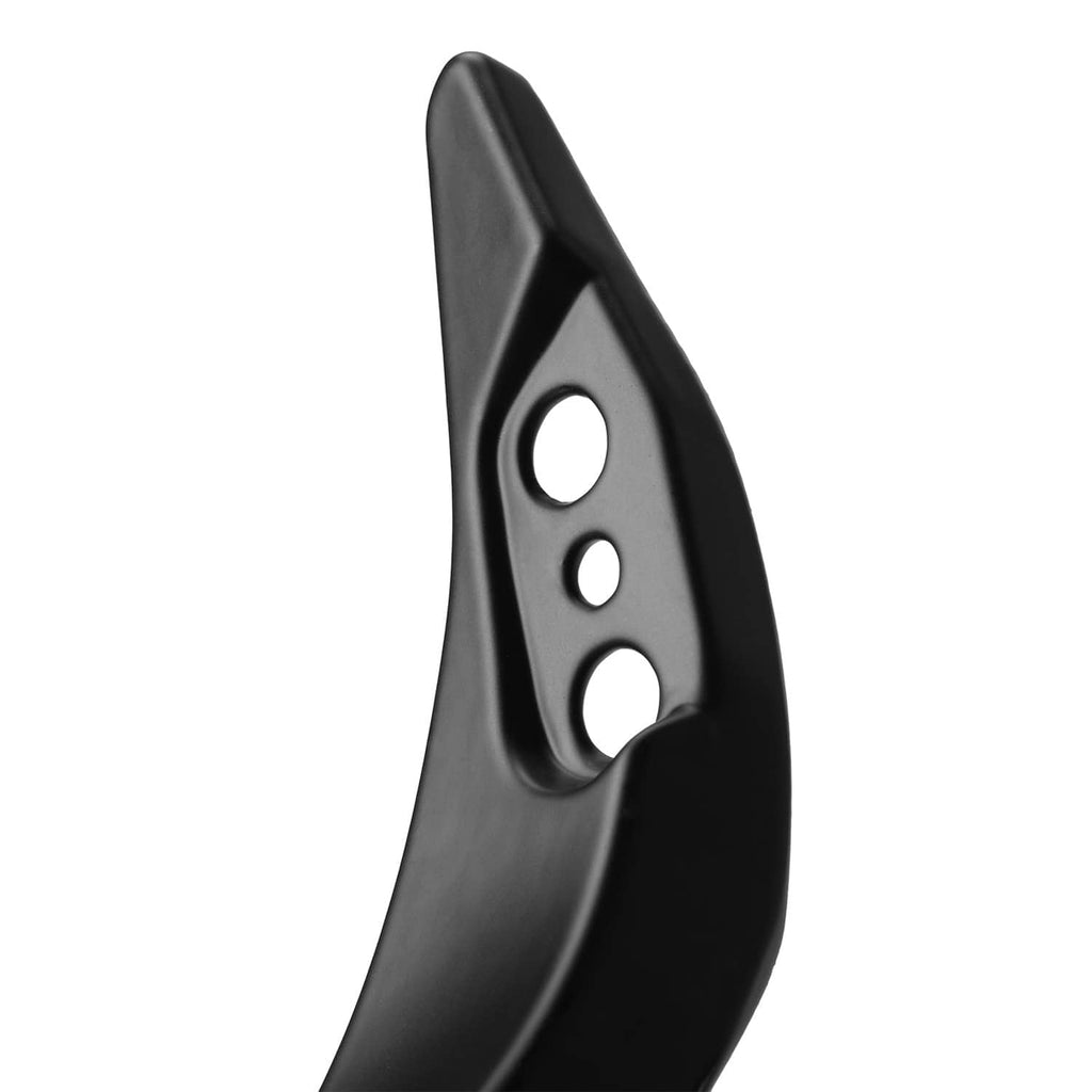 Black upper fairing stay bracket side panel close-up with three mounting holes