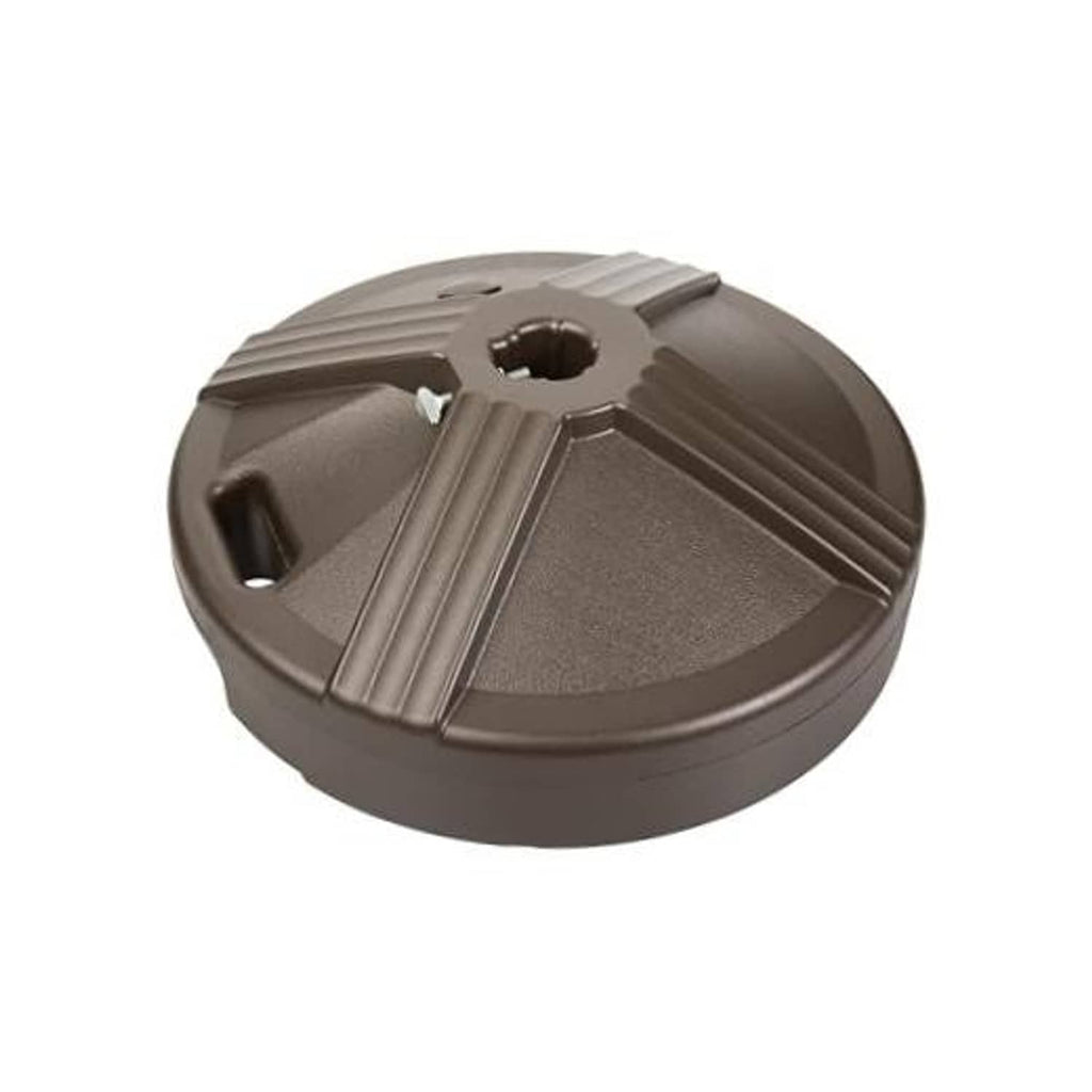 Brown fillable umbrella base with central opening and three support channels