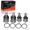 Set of 4 ball joint assemblies with dust boots and mounting rings