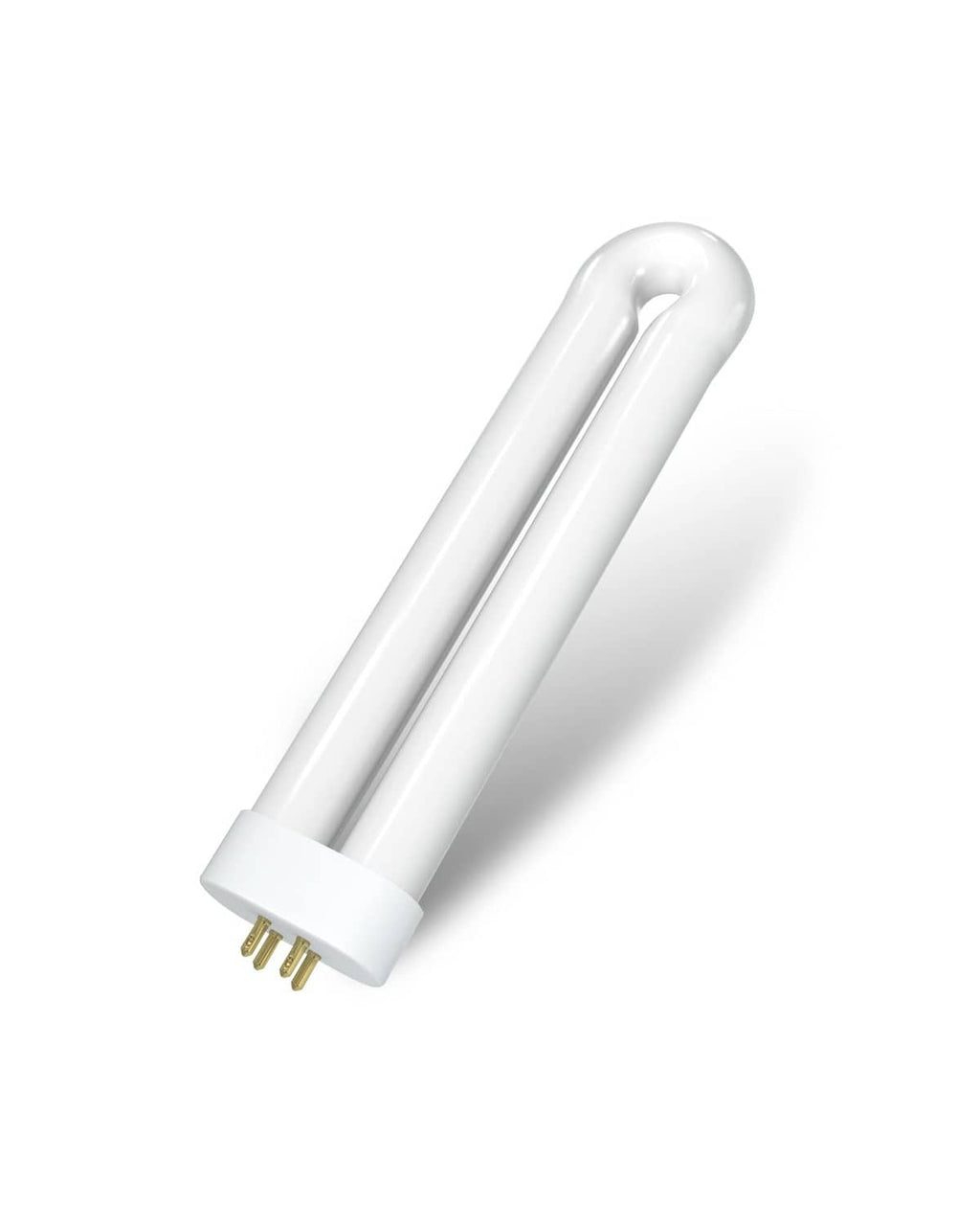 White 4-pin replacement bug zapper bulb with two metal pins on the base