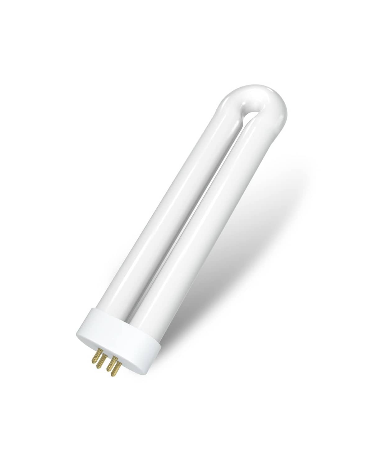 White 4-pin replacement bug zapper bulb with two metal pins on the base