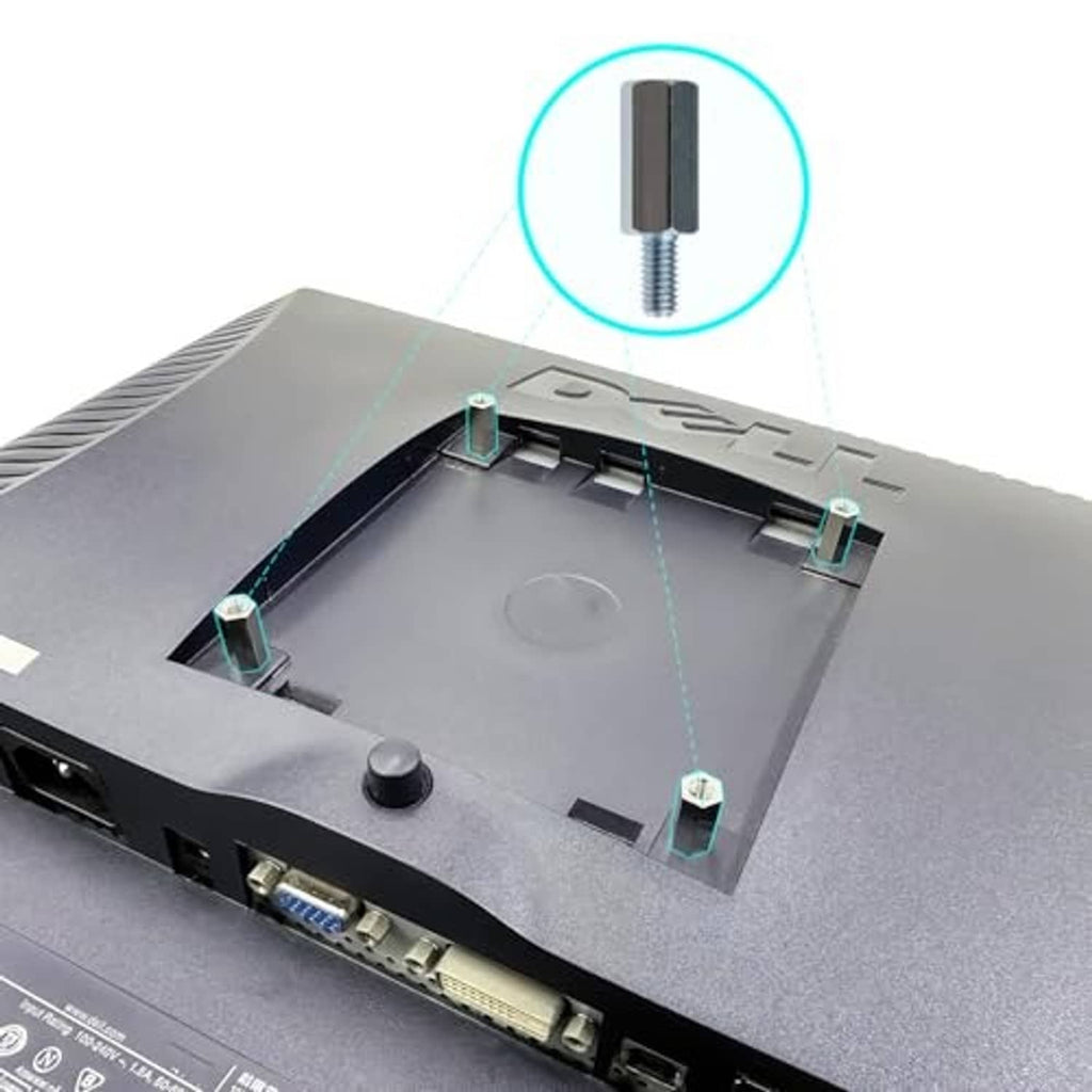 Monitor wall-mount spacer adapter with threaded bolt and hex base on bracket
