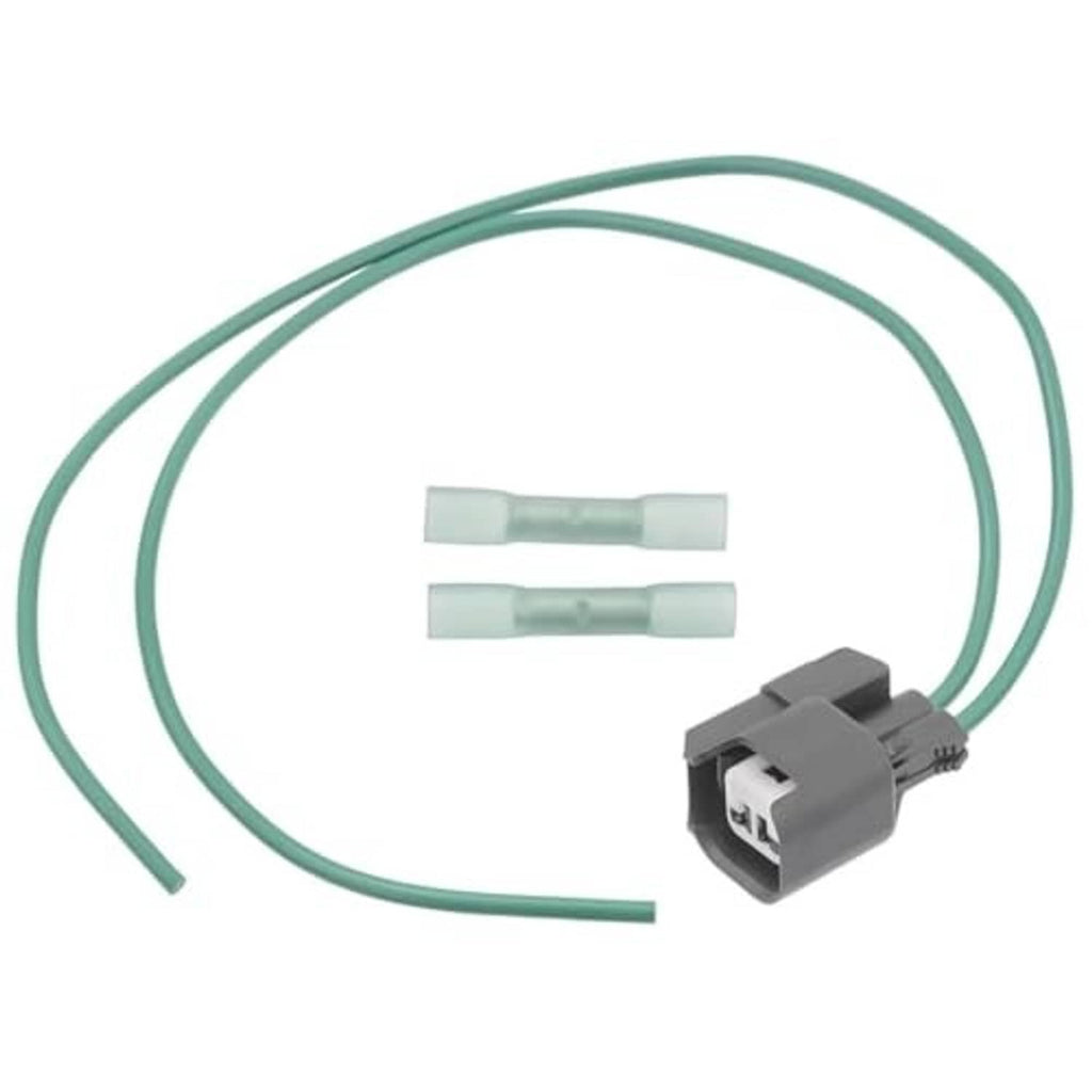 ABS wheel speed sensor wiring pigtail, gray connector with green wire and two inline terminals