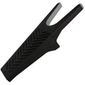 Black rubber-grip boot puller tool with wide serrated foot pad and hook