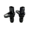 2-pack camshaft position sensors with black housings and circular metal openings
