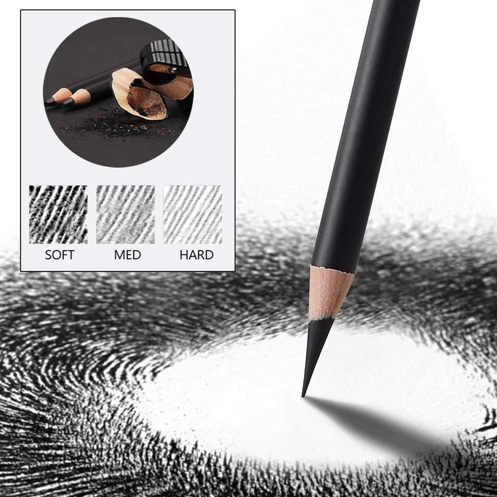 Charcoal sketch pencil with tan tip shading dark textured drawing