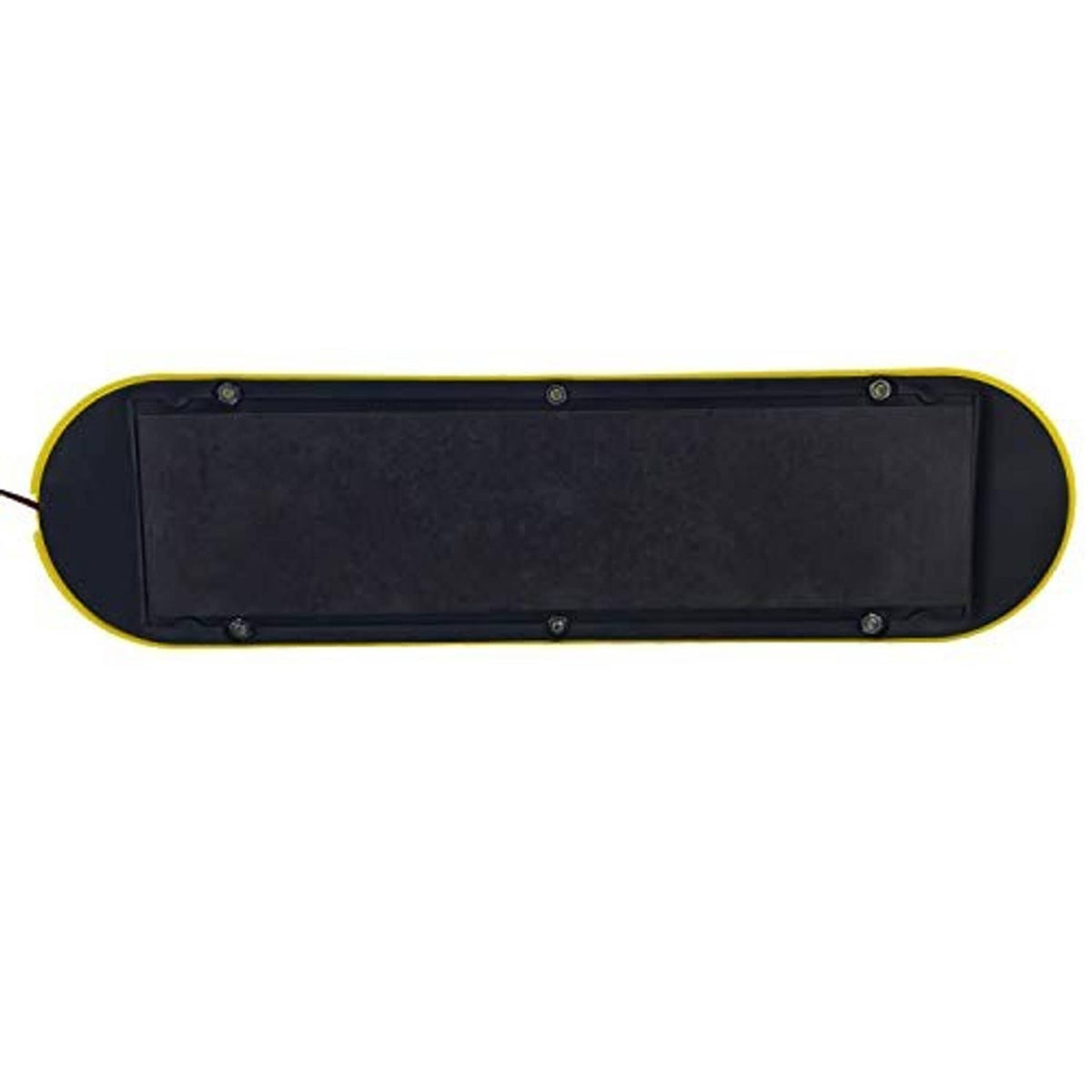 Underside of yellow-edged TAXI dome light, magnetic base