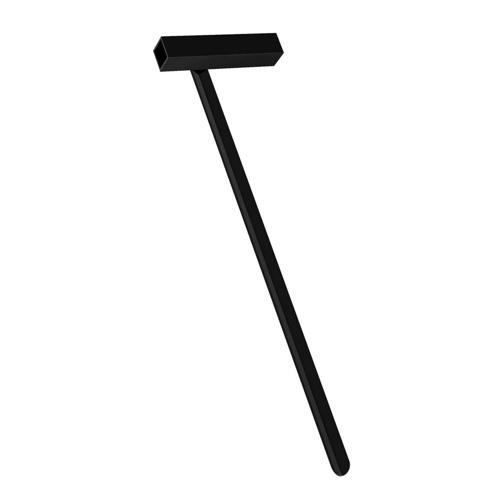 Black V-groove golf grip removal tool with flat rectangular head and long handle