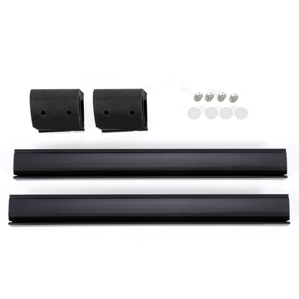 Windshield mounting hardware set: black brackets, screws, and white pads