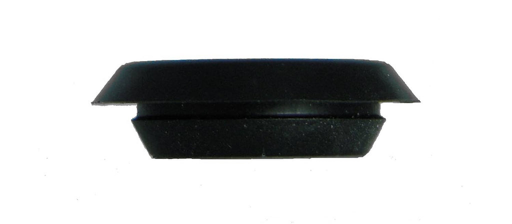 Black flush-mount hole plug, low-profile flanged rubber cap