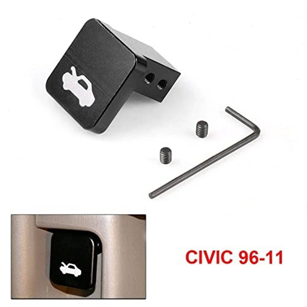 Hood release latch handle kit: black latch cover, base bracket, screws, hex key.