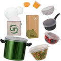 Assorted reusable clear silicone stretch lids with stackable round covers