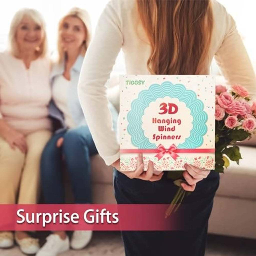 3D hanging wind spinner gift box with multicolor butterfly artwork