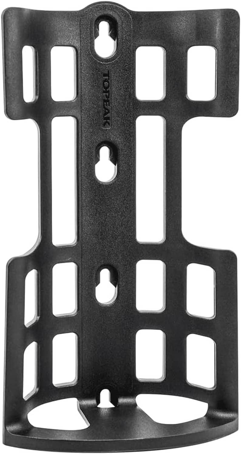 Black metal mounting cage bracket front view with mounting hole slots