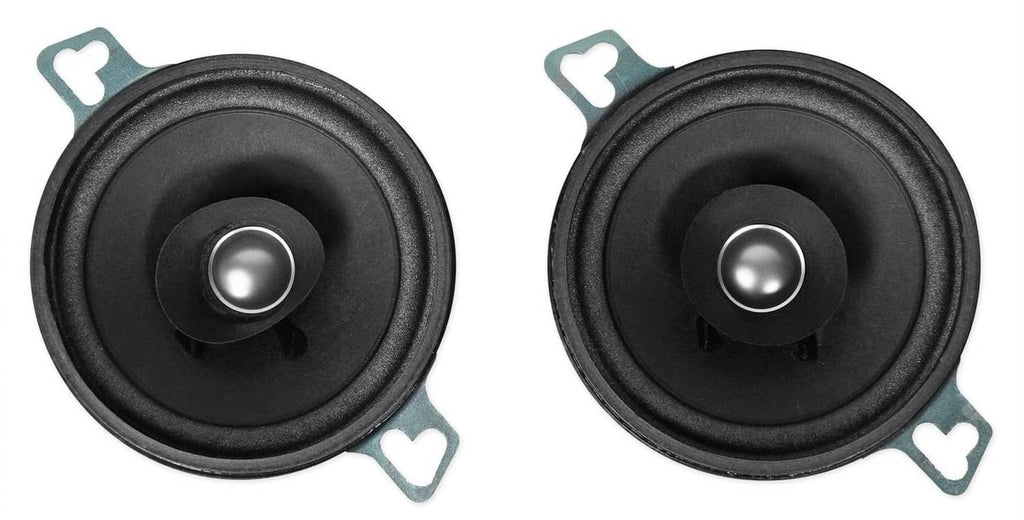 3.5-inch round car speaker system, black coaxial speaker pair with mounting clips