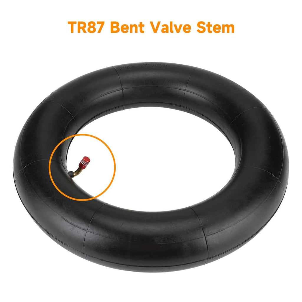 Black inner tube with TR87 bent valve stem and red valve core tip